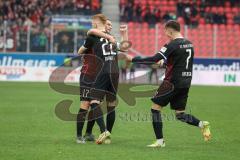 2.BL; SSV Jahn Regensburg - FC Ingolstadt 04; Tor Jubel Treffer Christian Gebauer (22, FCI) Michael Heinloth (17, FCI) Dennis Eckert Ayensa (7, FCI)