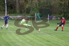 Kreisklasse - SV Menning - TSV Etting - Der 1:0 Führungstreffer durch Simon Wolfsfellner grün Menning - jubel - Michael Wegele Torwart Etting - Foto: Jürgen Meyer