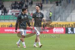 3. Liga; TSV Havelse - FC Ingolstadt 04; vor dem Spiel Davide Sekulovic (33, FCI) Emre Gül (5, FCI)