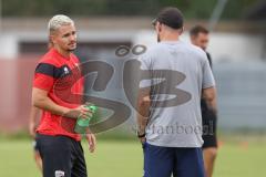 Bayernliga Nord - Saison 2024/25 - Freundschaftsspiel - FC Ingolstadt 04 II - FC Pipinsried - Thomas Rausch (Nr.16 - FCI U21) im Gespräch mit Trainer Josef Steinberger Pipinsried - XXXXX - Foto: Meyer Jürgen