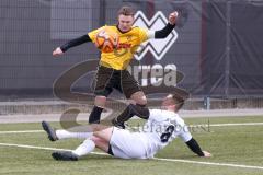 AUDI - Schanzer Amateur Cup - Halbfinale 2 - Saison 2024/25 - TSV Lichtenau - SV Hundszell - Fabian Christl gelb Lichtenau - Maximilian Friebe weiss Hundszell - Foto: Meyer Jürgen