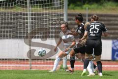 2. Bundesliga Frauen - Saison 2023/24 - FC Ingolstadt 04 Frauen - Turbine Potsdam - Der 1:0 Führungstreffer durch Samantha Stiglmaier (Nr.27 - FCI) - jubel - tor -  Lüscher Flavia #27 weiss Potsdam - XXXXX - Foto: Meyer Jürgen