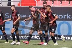 3. Liga; FC Ingolstadt 04 - Hallescher FC; Tor Jubel Treffer Marcel Costly (22, FCI) mit Jannik Mause (7, FCI) Mladen Cvjetinovic (19, FCI) Julian Kügel (31, FCI) Yannick Deichmann (20, FCI) #9#