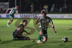 Landesliga - Saison 2025/26 - SV Manching - SSV Niedersonthofen - Luca Bienek (Nr.16 - SV Manching) wird im Strafraum gefoult und es gibt Strafstoß - XXXXX - Foto: Meyer Jürgen