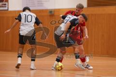 Hallenturnier Gaimersheim - Saison 2025/26 - TSV Baar-Ebenhausen - TSV Ober-u.Unterhaunstadt - Nico Köppe rot Ebenhausen - Fabio Udella grau Oberhaunstadt - Foto: Meyer Jürgen