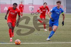 A - Junioren Bundesliga Süd/Südwest -  Saison 2021/2022 - FC Ingolstadt 04 - Heidenheim - Udebuluzor Michael (#21 FCI) - Spahiu Rigun blau #5 Heidenheim - Foto: Meyer Jürgen