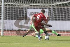 Kreisklasse- Saison 2023/2024 - MTV Ingolstadt - TSV Pförring - Der 1:2 Führungstreffer durch Elias Heiß rot Pförring - jubel - Ivan Covic Torwart MTV - Foto: Meyer Jürgen