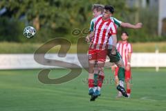 Landesliga - Saison 2025/26 - SV Manching - TSV Dachau  - Marcel Jurakovic rot Dachau  - Rainer Meisinger (Nr.8 - SV Manching) - Foto: Meyer Jürgen