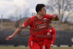 Bayernliga Nord - Saison 2023/24 - FC Ingolstadt 04 II - SC Eltersdorf- Michael Udebuluzor (Nr.11 - FCI) - Fabian Cavadias (Nr.16 - FCI) trifft zum 2:1 Führungstreffer - jubel- Foto: Meyer Jürgen