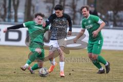 Bezirksliga - Saison 2024/25 - FC Gerolfing - FC Fatih Ingolstadt - David Simm (Nr.19 - FC Gerolfing) - Eron Dervisi (Nr.27 - FC Fatih) - Foto: Meyer Jürgen
