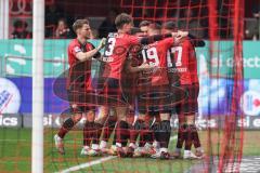 3. Liga; FC Ingolstadt 04 - FC Viktoria Köln; SchanzenGeber-Spieltag, Tor Jubel Treffer 2:0 Benjamin Kanuric (8, FCI) Gustav Christensen (24, FCI) Tim Heike (9, FCI) Max Besuschkow (17, FCI) Pascal Testroet (37, FCI) Simon Lorenz (32, FCI) Elias Decker (3