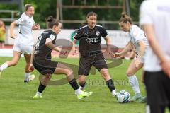 2. Bundesliga Frauen - Saison 2023/24 - FC Ingolstadt 04 Frauen - Turbine Potsdam - Paula Vidovic (Nr.11 - FCI)Anna-Lena Härtl (Nr.4 - FCI) mitte - Schneider Kim weiss Potsdam - XXXXX - Foto: Meyer Jürgen