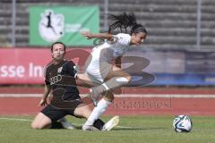 2. Fußball-Liga - Frauen - Saison 2023/2024 - FC Ingolstadt 04 - SV Meppen - Kardesler Vildan weiss Meppen - Katharina Reikertsdorfer (Nr.20 - FCI Frauen) - Foto: Meyer Jürgen