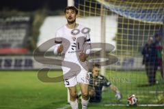 Toto-Pokal; 
Türkgücü München - FC Ingolstadt 04; Tor Jubel Treffer Arian Llugiqi (25, FCI) Torwart Kolbe, Sebastian (31 TGM) 0:1