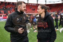 3. Liga; FC Ingolstadt 04 - FC Viktoria Köln; Sieg Jubel Freude 3:1 Co-Trainer Fabian Reichler (FCI) Cheftrainerin Sabrina Wittmann (FCI)
