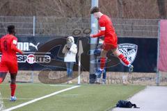 A - Junioren Bundesliga Süd/Südwest -  Saison 2021/2022 - FC Ingolstadt 04 - 1. FC Saarbrücken - Der 2:0 Führungstreffer durch Krupa Jerpen (#10 FCI) per Elfmeter - jubel - Madougou Ibrahim (#9 FCI) - Foto: Meyer Jürgen