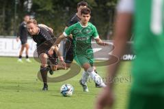 Bezirksliga - Saison 2025/26 - FC Gerolfing - FC Langengeisling - Leonardo Lucic (Nr.19 - FC Gerolfing) - Kilian Kaiser schwarz Geisling - Foto: Meyer Jürgen