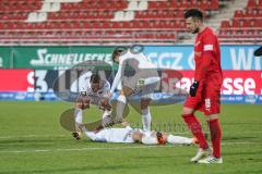 3. Liga - FSV Zwickau - FC Ingolstadt 04 - Tor Jubel Fatih Kaya (9, FCI) am Boden Marc Stendera (10, FCI) Dennis Eckert Ayensa (7, FCI)