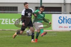Bezirksliga - Saison 2024/25 - FC Gerolfing - VFB Eichstätt II - Christian Träsch grün Gerolfing - Alexander Meier schwarz Eichstätt - Foto: Meyer Jürgen