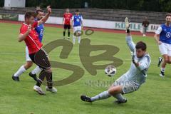 Kreisklasse -  Saison 2023/2024 - DJK Ingolstadt - FC Tegernbach - Christoph Ratberger rot Tegernbach - Sebastian Huber Torwart DJK Ingolstadt - Foto: Meyer Jürgen