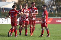 Kreisklasse - Saison 2022/2023 - SV Buxheim - SV Stammham - Der 0:1 Führungstreffer durch Nico von Swiontek Brzezinski rot Stammham - jubel - Foto: Meyer Jürgen