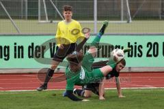 Kreisliga - Saison 2022/2023 - DJK Ingolstadt - SV Manching U23 - Alexander Zielinski grün Manching - Ostap Nechaj schwarz DJK Ing. - Foto: Meyer Jürgen