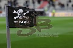 2.BL; FC St. Pauli - FC Ingolstadt 04, Eckfahne Pirat St. Pauli