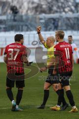 3.Liga - Saison 2022/2023 - SV 07 Elversberg - FC Ingolstadt 04 - Gelbe Karte für Pascal Testroet (Nr.37 - FCI) - Foto: Meyer Jürgen