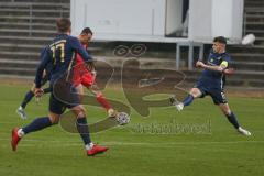 Bayernliga Süd - Saison 2021/2022 - FC Ingolstadt 04 II - TSV 1860 München II - Liugiqi Arian (#9 FCI) - Spennesberger Timo #8 München - Foto: Meyer Jürgen