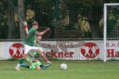 Toto-Pokal - Saison 2023/2024 - FC Gerolfing - TSV Rohrbach - Der 2:0 Führungstreffer durch Timo Kraus grün Gerolfing - jubel - Alexander Deuschle Torwart Rohrbach -  Foto: Meyer Jürgen