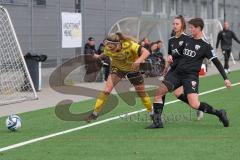 2023_11_12 - 2. Bundesliga - Saison 2023/24 - FC Ingolstadt 04 Frauen - SV 67 Weinberg - Hofrichter Anna gelb Weinberg - Lucie Spielmann (Nr.17 - FCI Frauen) mitte - Anna Petz (Nr.16 - FCI Frauen) - Foto: Meyer Jürgen