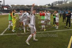 3.Liga - Saison 2022/2023 - 1. FC Saarbrücken - FC Ingolstadt 04 -die Spieler bedanken sich bei den Fans - jubel -  tanzen - Denis Linsenmayer (Nr.23 - FCI) -  Foto: Meyer Jürgen