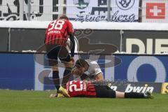 3.Liga - Saison 2022/2023 - SV 07 Elversberg - FC Ingolstadt 04 - Denis Linsenmayer (Nr.23 - FCI) verletzt - Foto: Meyer Jürgen