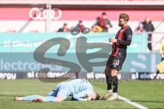 3. Liga; FC Ingolstadt 04 - SV Sandhausen; Torchance verpasst Yannick Deichmann (20, FCI) Torwart Richter David (18 SVS)