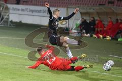 Bayernliga Süd - Saison 2022/2023 - FC Ingolstadt 04 -  VFB Hallbergmoos - Götzendorfer Mario (Nr.23 - Fc Ingolstadt 04 II) - Tobias Krause schwarz Hallbergmoos - Foto: Meyer Jürgen