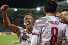 3. Liga; Erzgebirge Aue - FC Ingolstadt 04; Tor Jubel Treffer Fredrik Carlsen (8, FCI) 0:1 Marcel Costly (22, FCI)