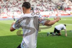 3. Liga; Rot-Weiss Essen - FC Ingolstadt 04; vor dem Spiel Aufwärmtrikot Puma stronger together, Dominik Franke (3 FCI)