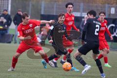 A-Junioren - Bundesliga Süd Fc Ingolstadt 04 - SC Freiburg -  Brunner Felix (Nr.19 - FC Ingolstadt A-Jugend) - Pfauser Raphael schwarz Freiburg - Foto: Meyer Jürgen