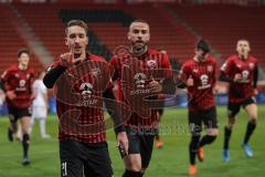 3. Liga - FC Ingolstadt 04 - Türkgücü München - Tor Jubel Tobias Schröck (21, FCI) mit Fatih Kaya (9, FCI)