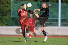 Bezirksliga - Saison 2022/2023 - FC Fatih Ingolstadt - SV Manching  - Dzenis Seferovic schwarz Manching foult Akif Abasikeles rot FC Fatih und bekommt die rote Karte - Foto: Meyer Jürgen