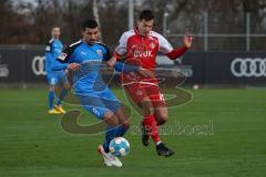 2.BL; Testspiel; FC Ingolstadt 04 - Würzburger Kickers; Nassim Boujellab (8, FCI) Hausjell Marco (19 FWK)