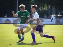 Freundschaftsspiel - FC Gerolfing - VFR Neuburg - Timo Kraus (Nr.21 - FC Gerolfing) - Sandi Omanovic (Nr.16 - VFR Neuburg) - Foto: Meyer Jürgen