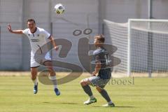 Bayernliga Nord - Saison 2025/26 - FC Ingolstadt 04 II - SV Weiden - Florian  Pollak (Nr.14 - FC Ingolstadt II) - Fenninger Christoph grau Weiden - Foto: Meyer Jürgen