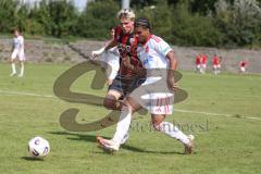 *** A-Junioren Bundesliga  - Saison 2025/26 - A-Junioren - FC Ingolstadt 04 - 1. FC Nürnberg - Meyer Alexander rot FCI - Taye Kirubel weiss Nürnberg - Foto: Meyer Jürgen