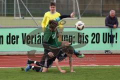 Kreisliga - Saison 2022/2023 - DJK Ingolstadt - SV Manching U23 - Alexander Zielinski grün Manching - Ostap Nechaj schwarz DJK Ing. - Foto: Meyer Jürgen