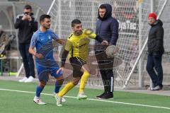 2024_2_17 - Saison 2023/24 - AUDI-Schanzer Amateur Cup - SV Hundszell - FC Hitzhofen/Oberzell  - Halbfinale 1 - Fardin Gholami  gelb Hitzhofen - Martin Kusche
 blau Hundszell - Foto: Meyer Jürgen