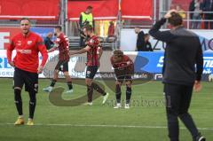 3. Liga; FC Ingolstadt 04 - Viktoria Köln; Niederlage, hängende Köpfe Hawkins Jalen (20 FCI) David Kopacz (29, FCI) Patrick Schmidt (9, FCI) Pascal Testroet (37, FCI)