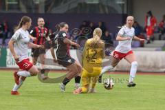 2. Bundesliga Frauen - Saison 2024/25 - FC Ingolstadt 04 Frauen - FSV Gütersloh - Pija Reininger (Nr.21 - FCI Frauen) - Krumme Janne Torwart Gütersloh - Foto: Meyer Jürgen