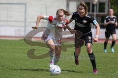 2. Fußball-Liga - Frauen - Saison 2022/2023 - FC Ingolstadt 04 - 1. FC Nürnberg - Villena Scheffler (Nr.28 - FCI Frauen) - Thöle Amelie weiss #12 Nürnberg - Foto: Meyer Jürgen