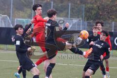 A-Junioren - Bundesliga Süd Fc Ingolstadt 04 - SC Freiburg -  Sekulovic Davide (Nr.7 - FC Ingolstadt A-Jugend) - Lechner  Luca (Nr.25 - FC Ingolstadt A-Jugend) - Catak Leon #9 Freiburg - Foto: Meyer Jürgen